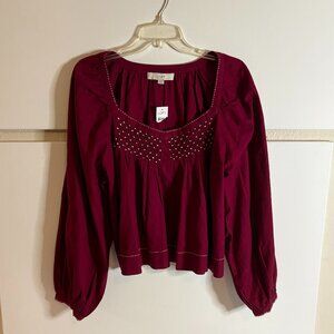 LOFT Women's Burgundy Top